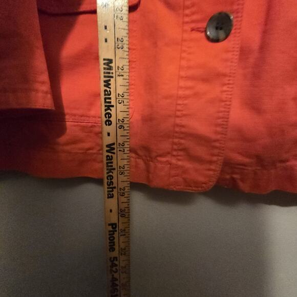 Talbots 100% Cotton Jacket Womens Plus 1X Orange Fall Autumn Pockets Classic EUC - Picture 10 of 12